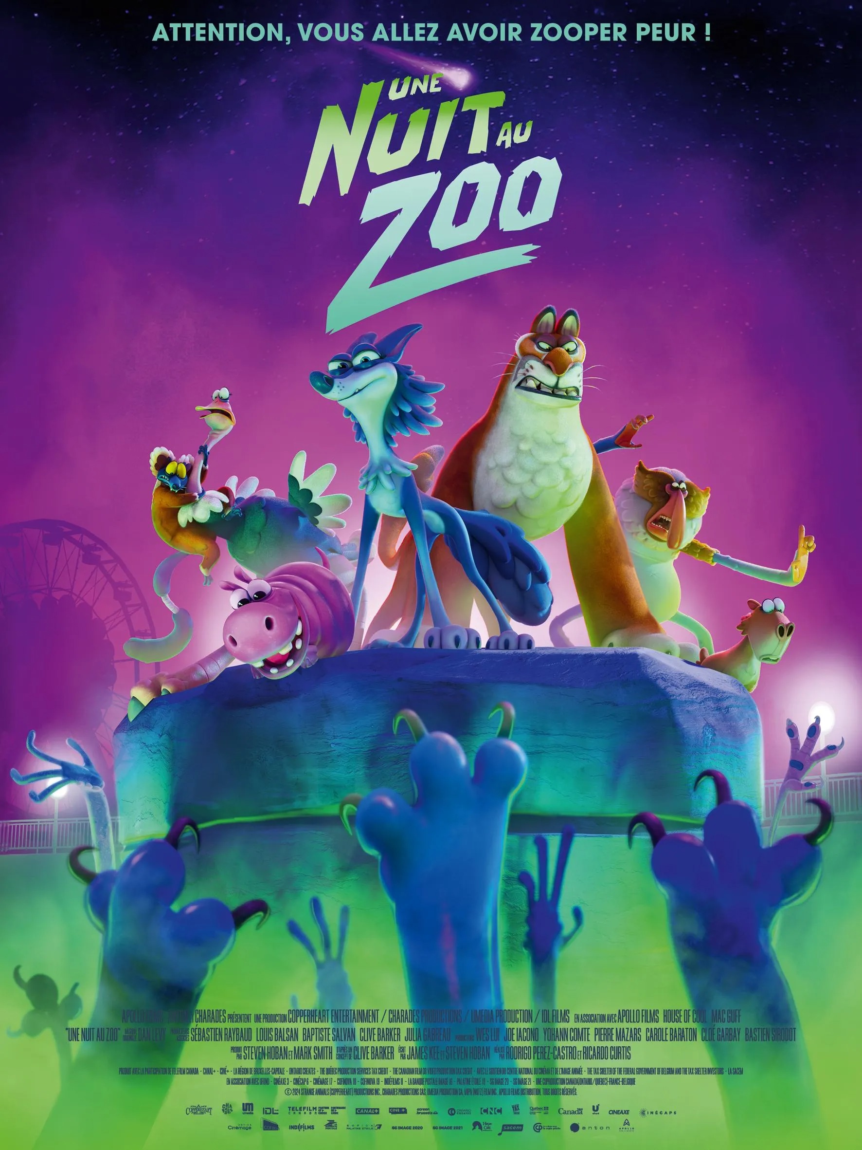 Affiche film Une nuit au zoo